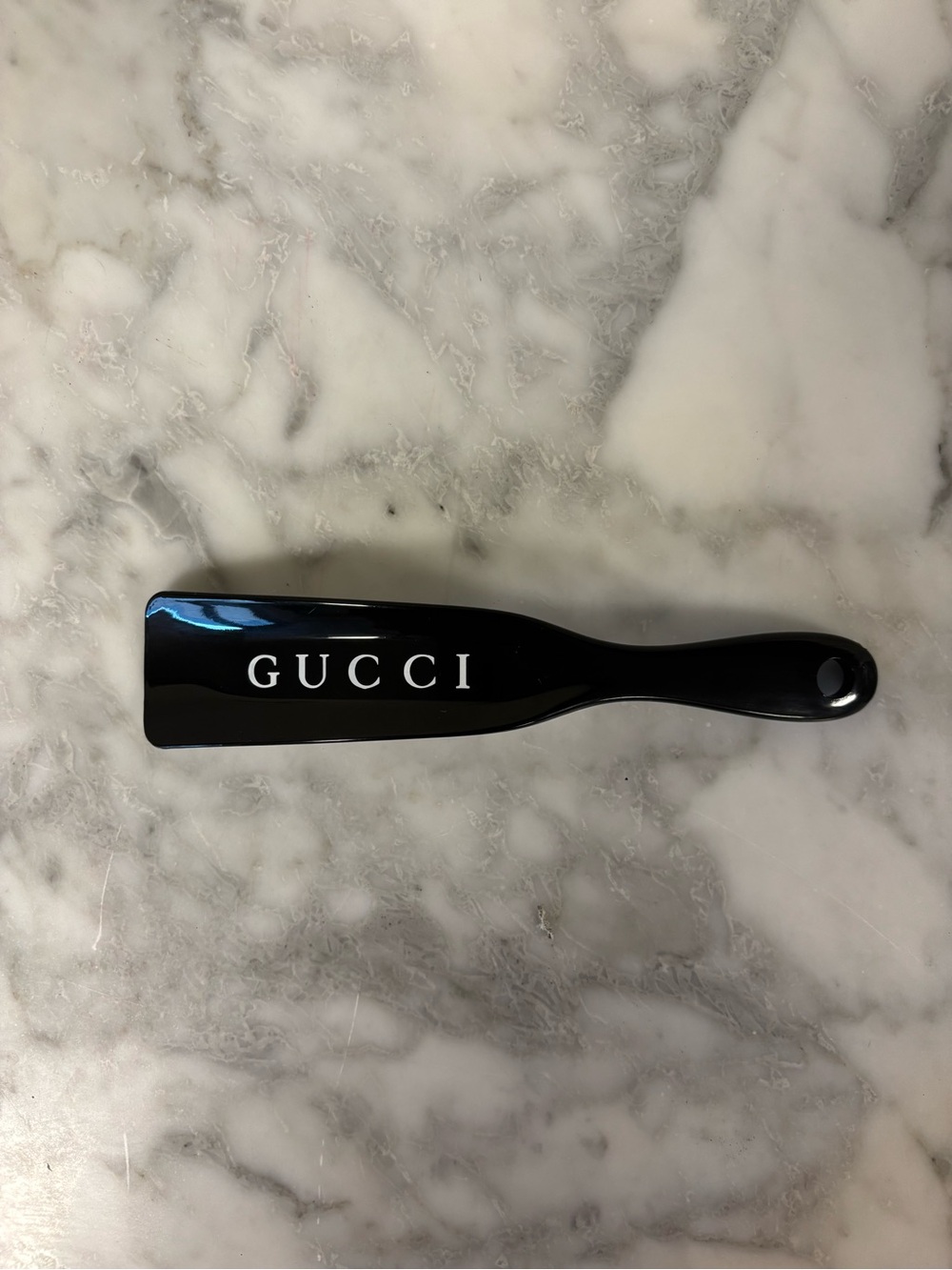 Gucci Black Shoe Horn with White Logo